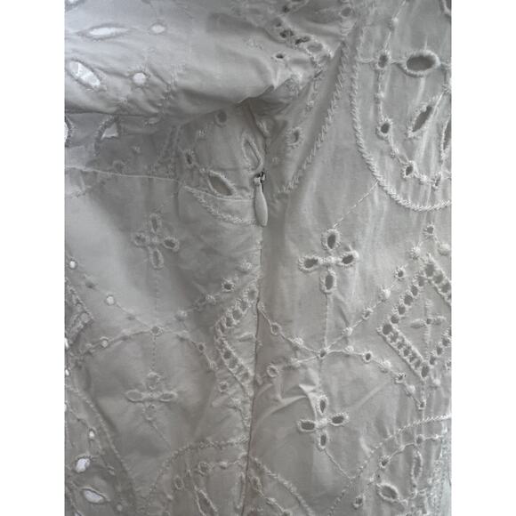 Gap Womens Eyelet Dress Sz S White Pockets Lined Cottagecore Angel Coquette NWOT - Picture 4 of 9